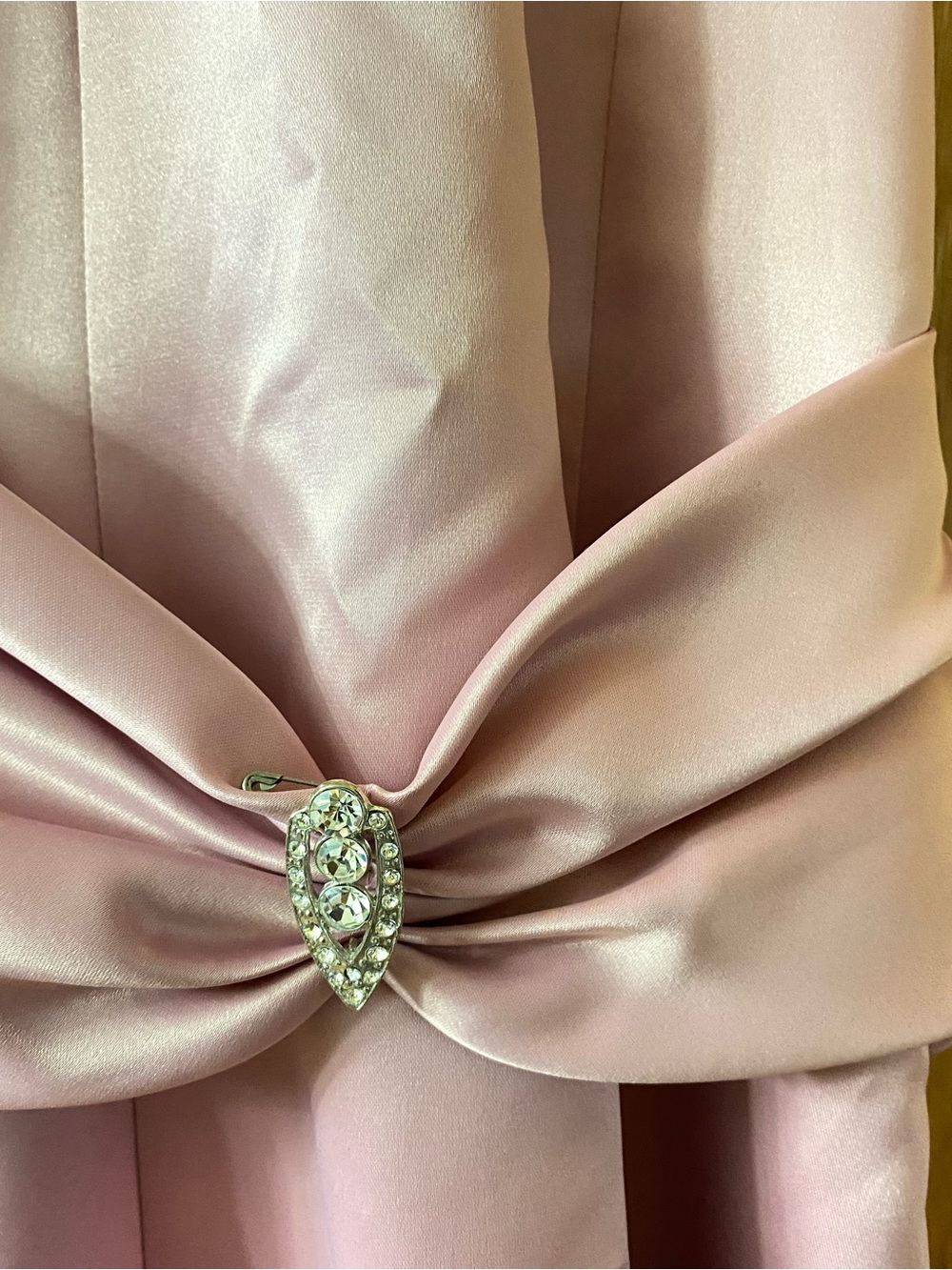 Jessica McClintock Light Pink Halter Satin Gown with Bow Accent - Picture 2 of 7